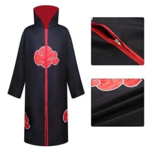 CAPA NARUTO AKATSUKI NUBE ROJA TALLE XL