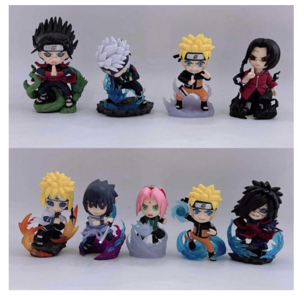 GASHAPONES NARUTO 9PCS PVC HARD TOY OPP PACKING SIZE 10-12CM