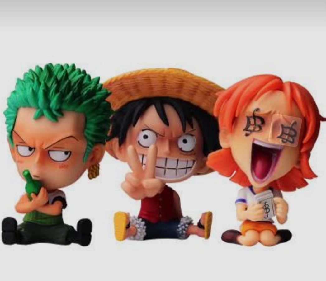 FIGURA ONE PIECE #02 3PCS PVC HARD TOY OPP PACKING SIZE 8-9CM