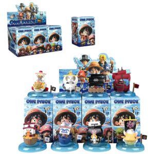GASHAPONES ONE PIECE COLECCIÓN DE BARCO PIRATA 8PCS SIZE 8 CM CON CAJA X PCS + CAJA CONTENEDORA