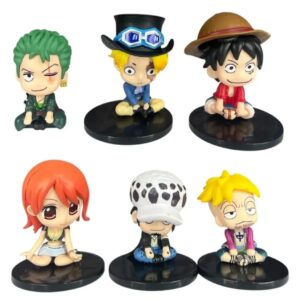 GASHAPONES ONE PIECE 6PCS PVC HARD TOY WITH BASE OPP PACKING SIZE 5.5-7CM