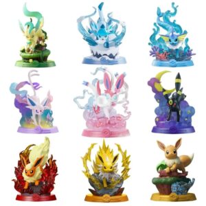 GASHAPONES POKEMON EVOLUTION EEVEELUTION 9PCS PVC HARD TOY BOX PACKING SIZE 13-15CM