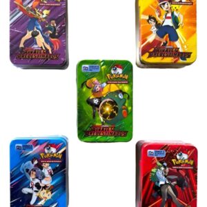 TRADING CARD POKEMON RIVALES PREDESTINADOS EN CAJA METALICA 40 UNID + 3 CARTAS ESPECIALES