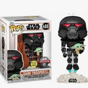 FUNKO POP STAR WARS DARK TROOPER WHITH GROGU